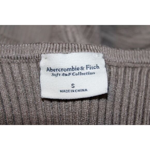 Womens Abercrombie & Fitch Soft A&F Taupe Ribbed Long Sleeve Bodysuit Size Small - Picture 3 of 6